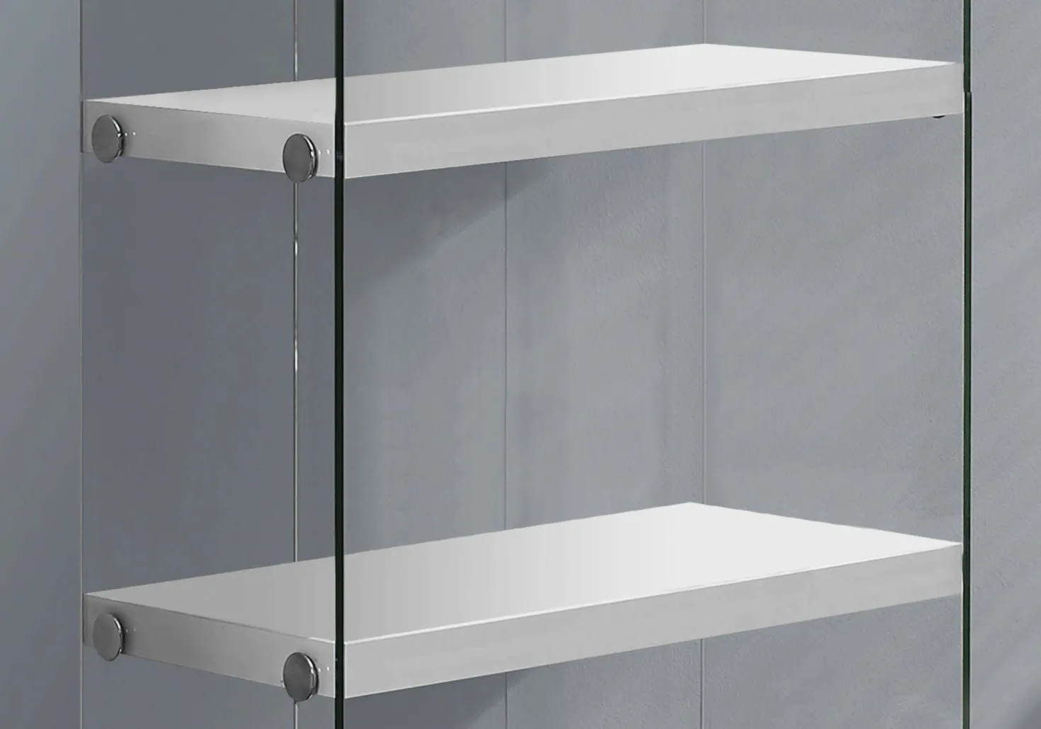 Étagère - 60"H, blanc lustré avec verre trempé - Monarch