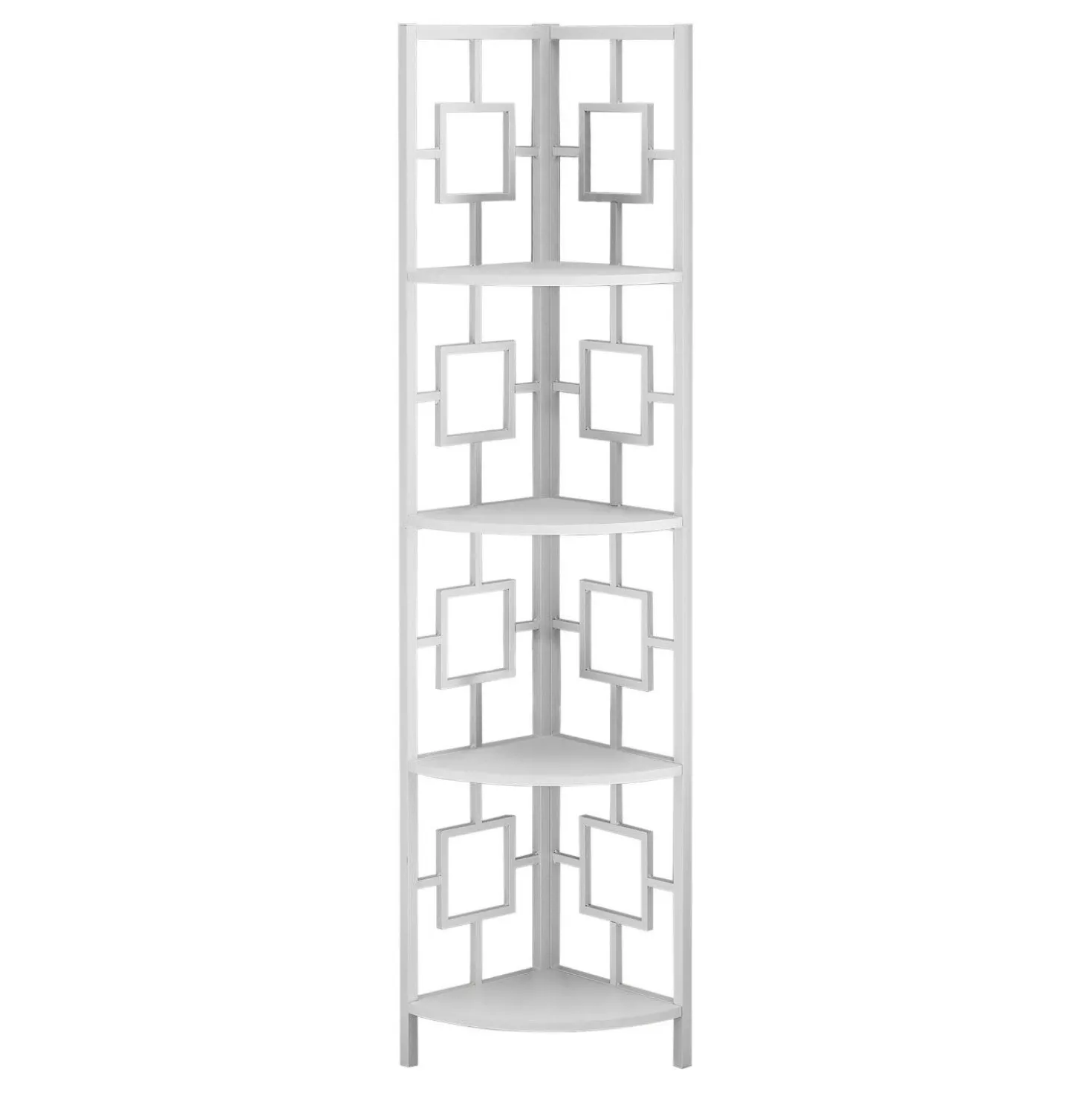 Étagère - 62"H, blanc, métal blanc en coin - Monarch