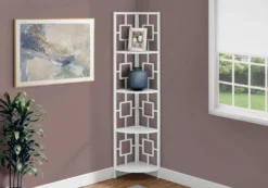 Étagère - 62"H, blanc, métal blanc en coin - Monarch