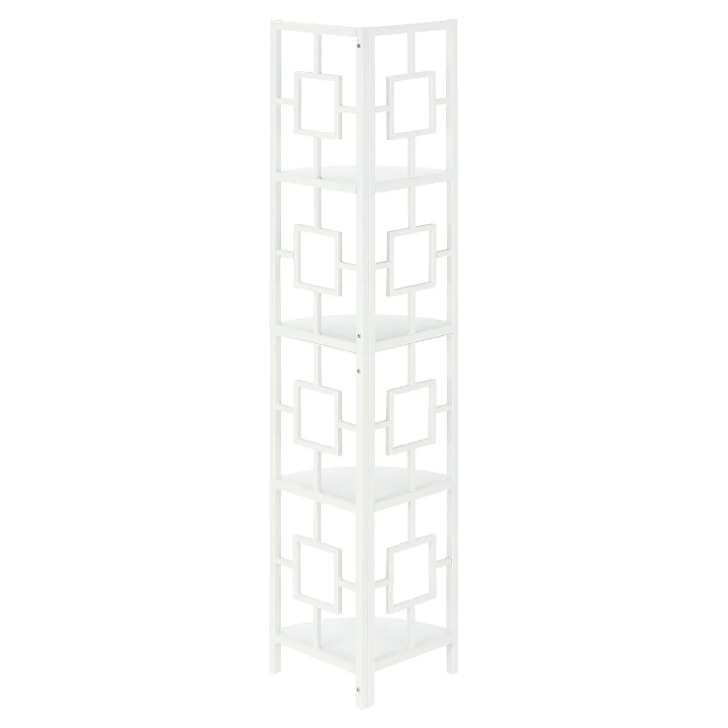 Étagère - 62"H, blanc, métal blanc en coin - Monarch