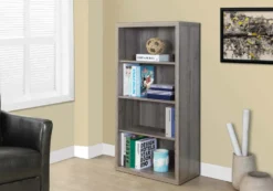Étagère - 48"H, bois taupe avec tablette ajustable - Monarch