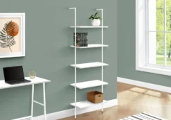 Étagère - 72"H, echelle blanc, métal blanc - Monarch