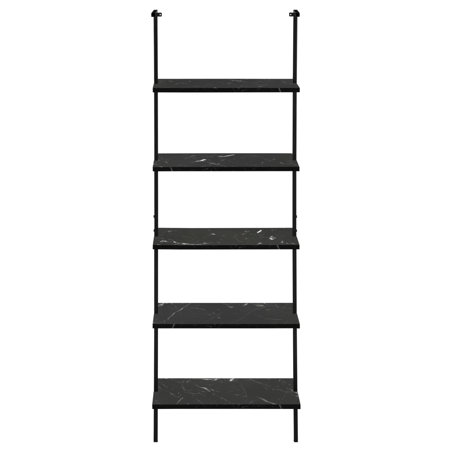 Étagère - 72"H, echelle marbre noir, métal noir - Monarch
