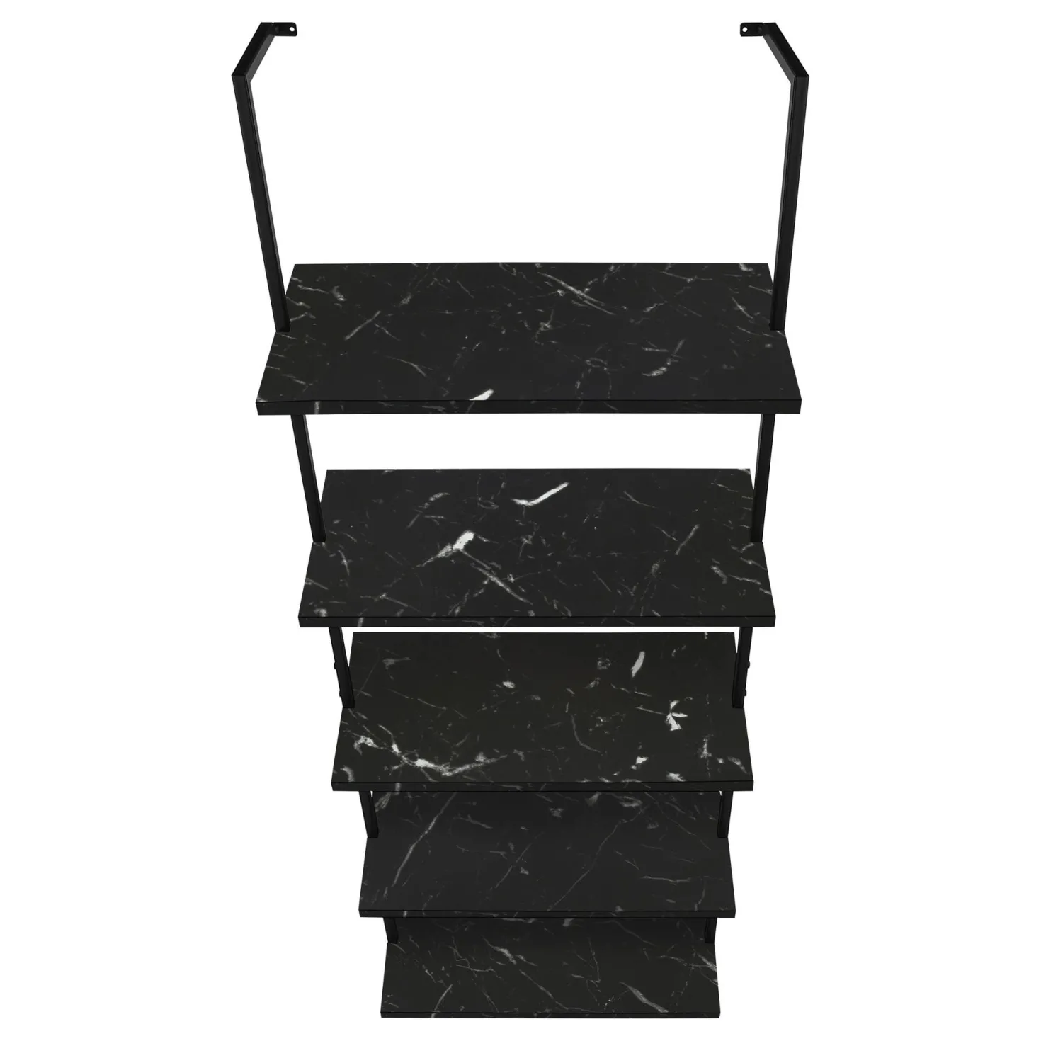Étagère - 72"H, echelle marbre noir, métal noir - Monarch