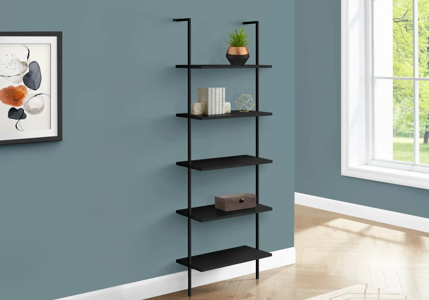 Étagère - 72"H, echelle noir, métal noir - Monarch