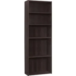 Étagère - 72"H, espresso avec 5 tablettes - Monarch