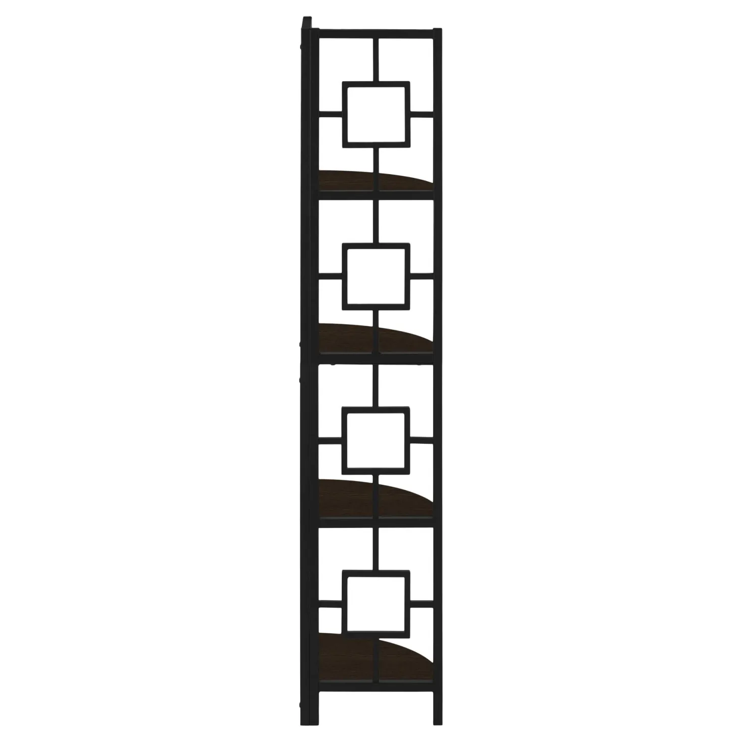 Étagère - 62"H, espresso, métal noir en coin - Monarch