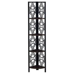 Étagère - 62"H, espresso, métal noir en coin - Monarch