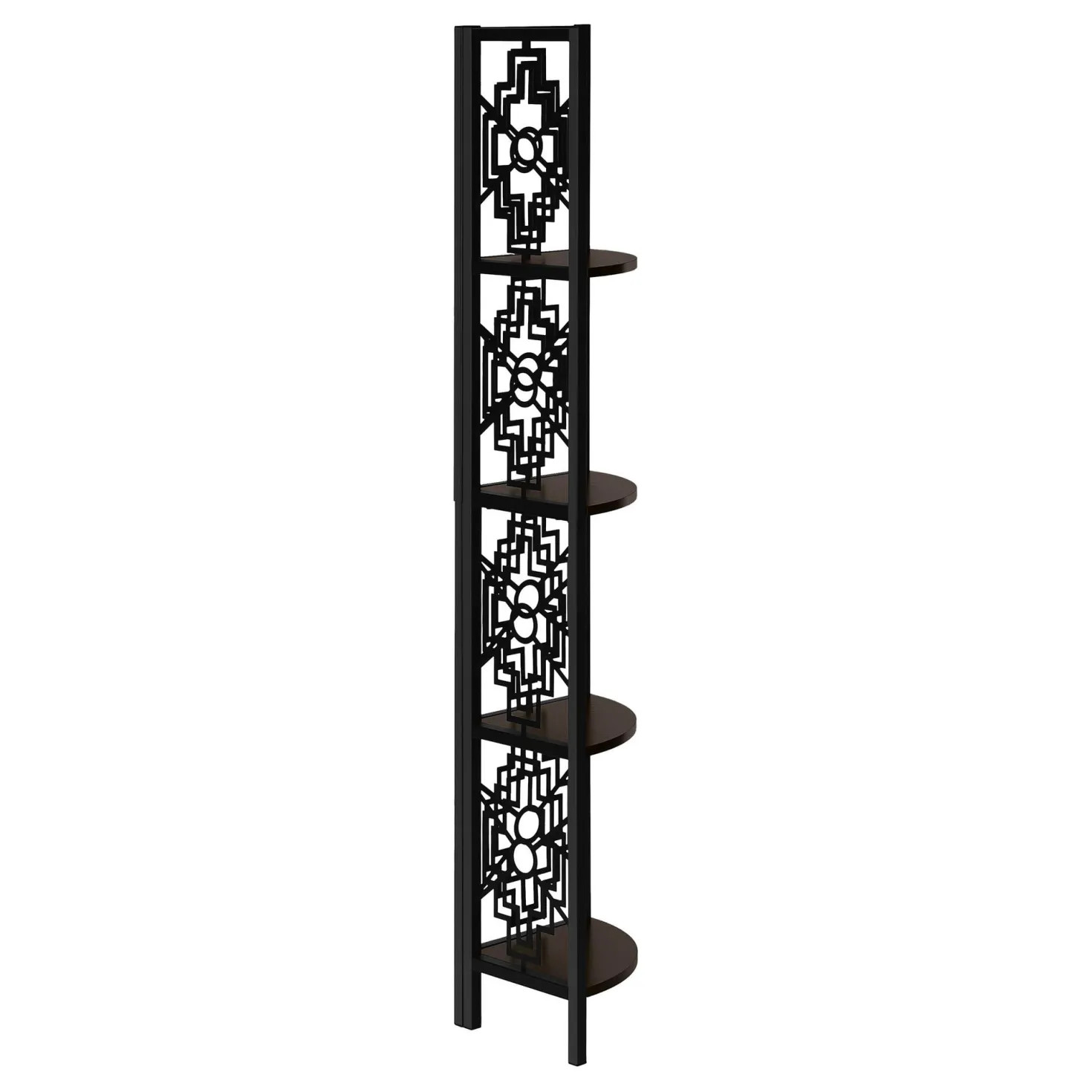 Étagère - 62"H, espresso, métal noir en coin - Monarch