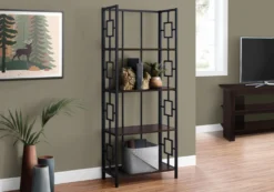 Étagère - 62"H, espresso, métal noir - Monarch
