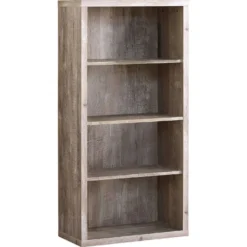 Étagère - 48"H, faux bois taupe, tablettes ajustable - Monarch