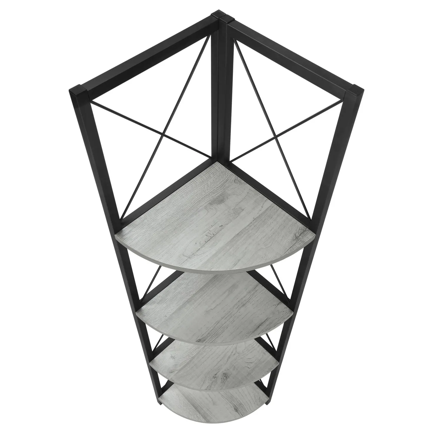 Étagère - 60"H, gris, métal noir en coin - Monarch