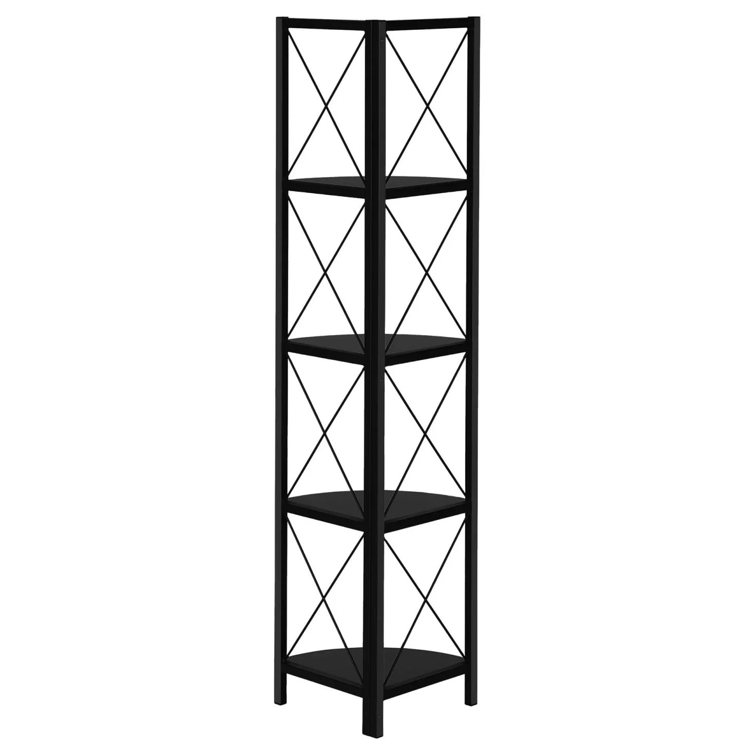 Étagère - 60"H, noir, métal noir en coin - Monarch