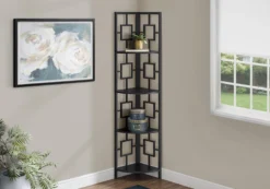 Étagère - 62"H, noir, métal noir en coin - Monarch
