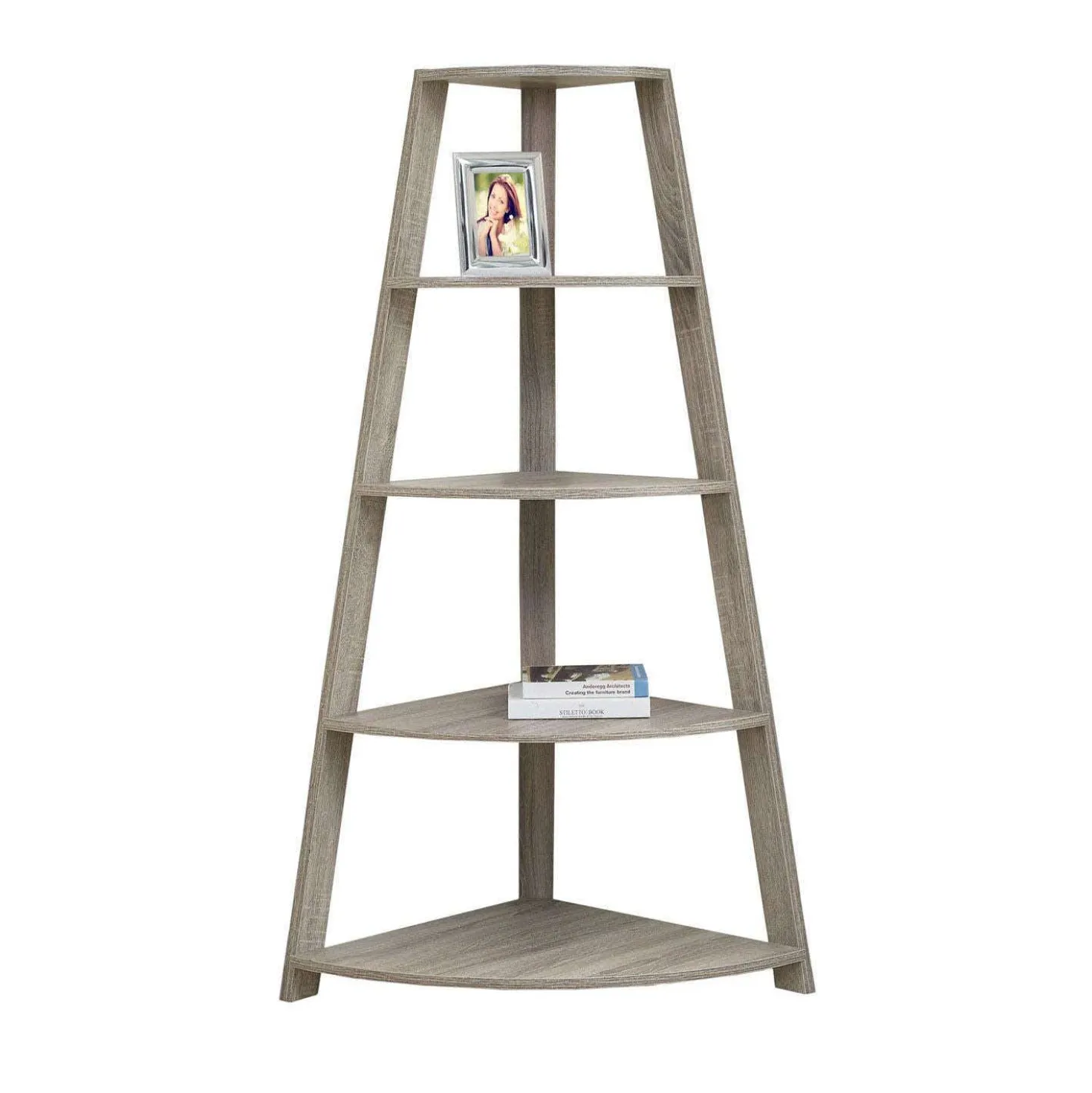 Étagère - 60"H, étagère en coin d'appoint taupe foncé - Monarch