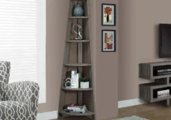 Étagère - 72"H, taupe foncé en coin - Monarch