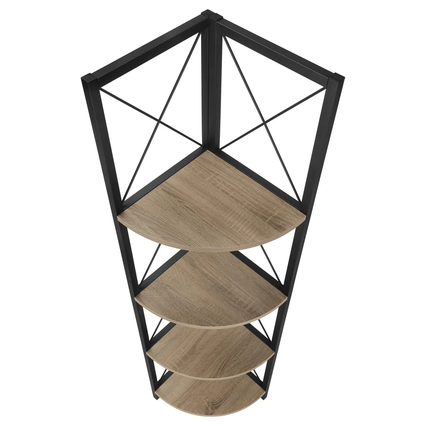 Étagère - 60"H, taupe foncé, métal noir en coin - Monarch