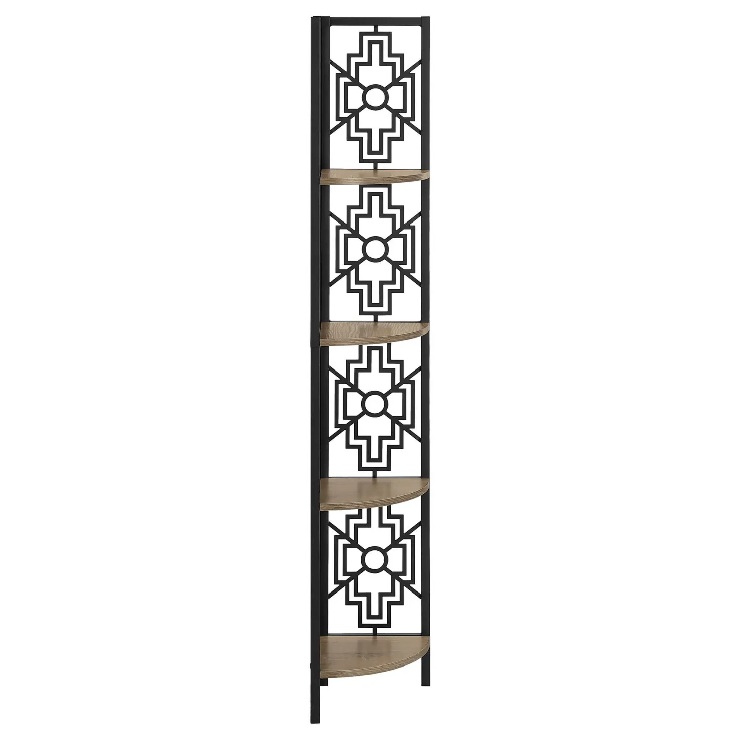 Étagère - 62"H, taupe foncé, métal noir en coin - Monarch
