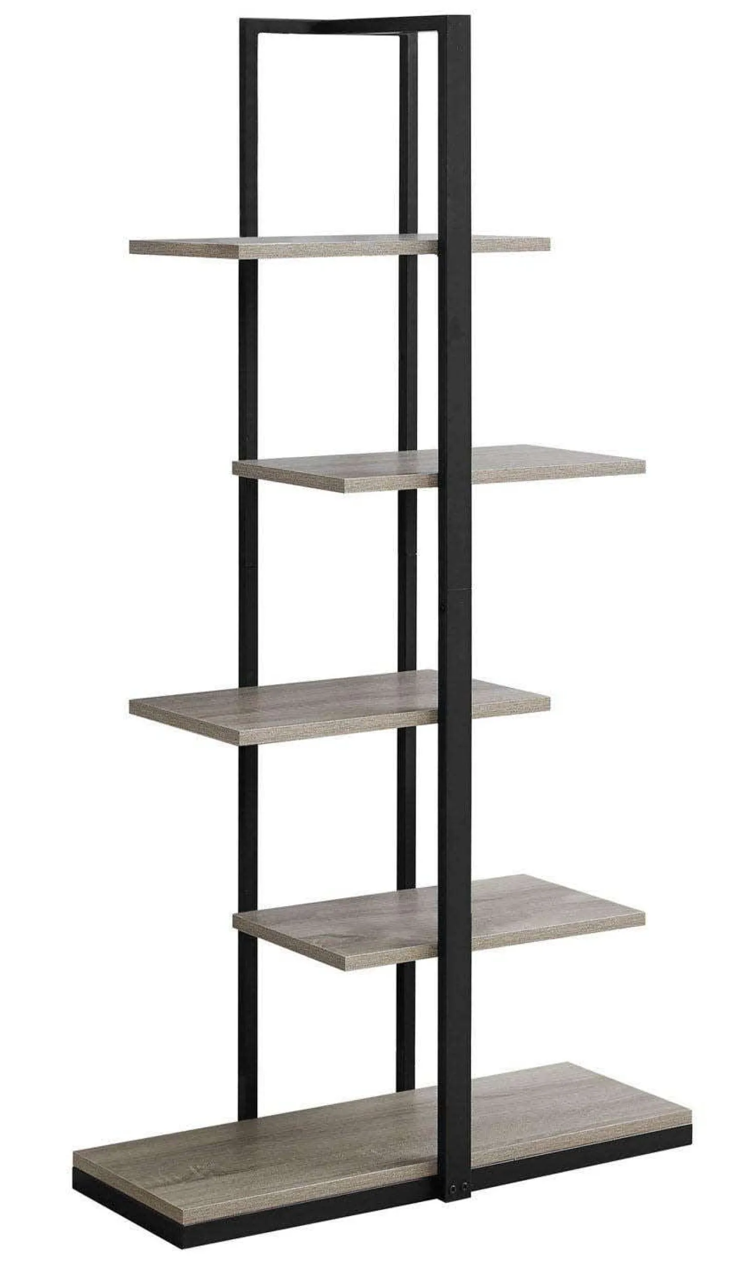 Étagère - 60"H, taupe foncé, métal noir - Monarch