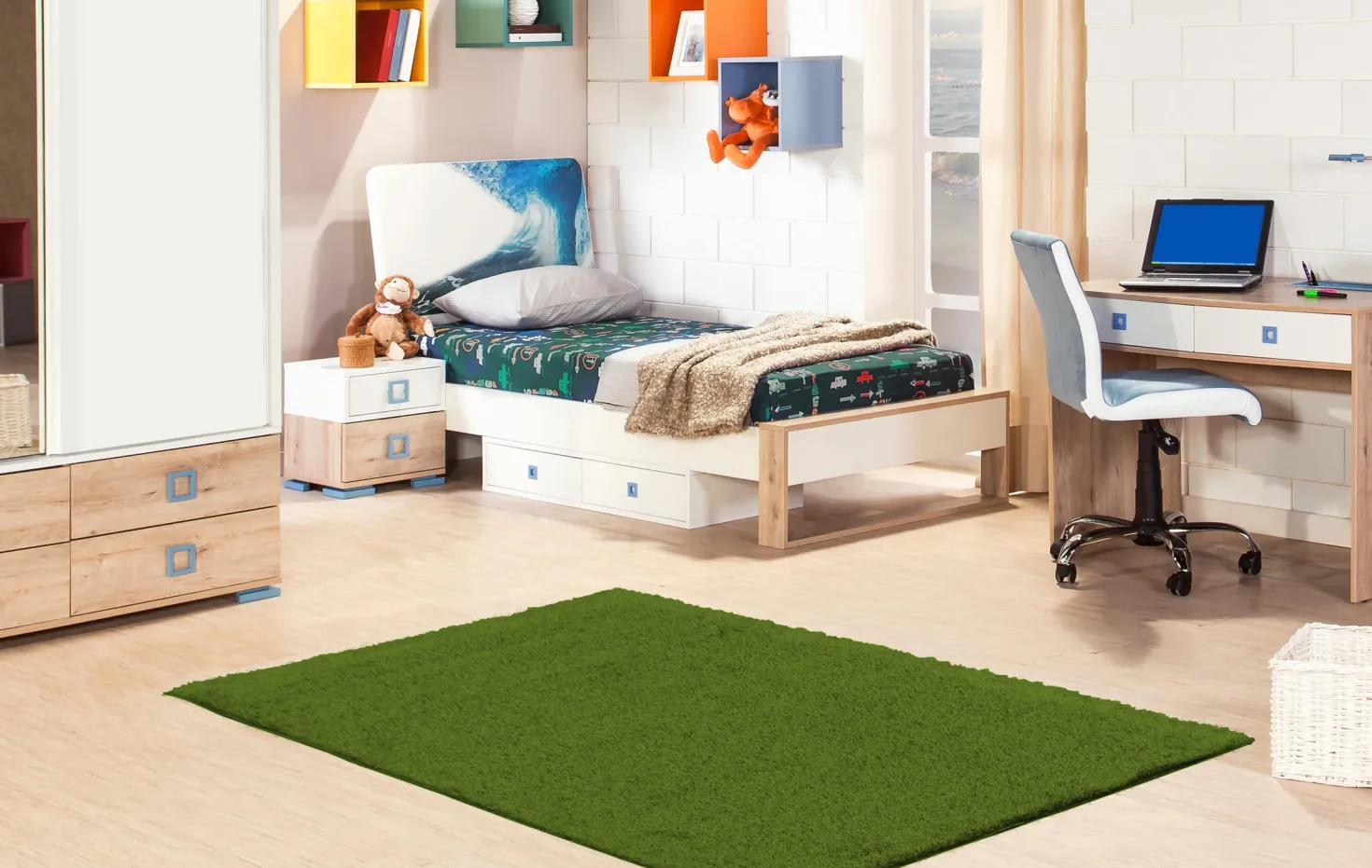 Tapis extérieur de faux gazon vert - 2 x 6
