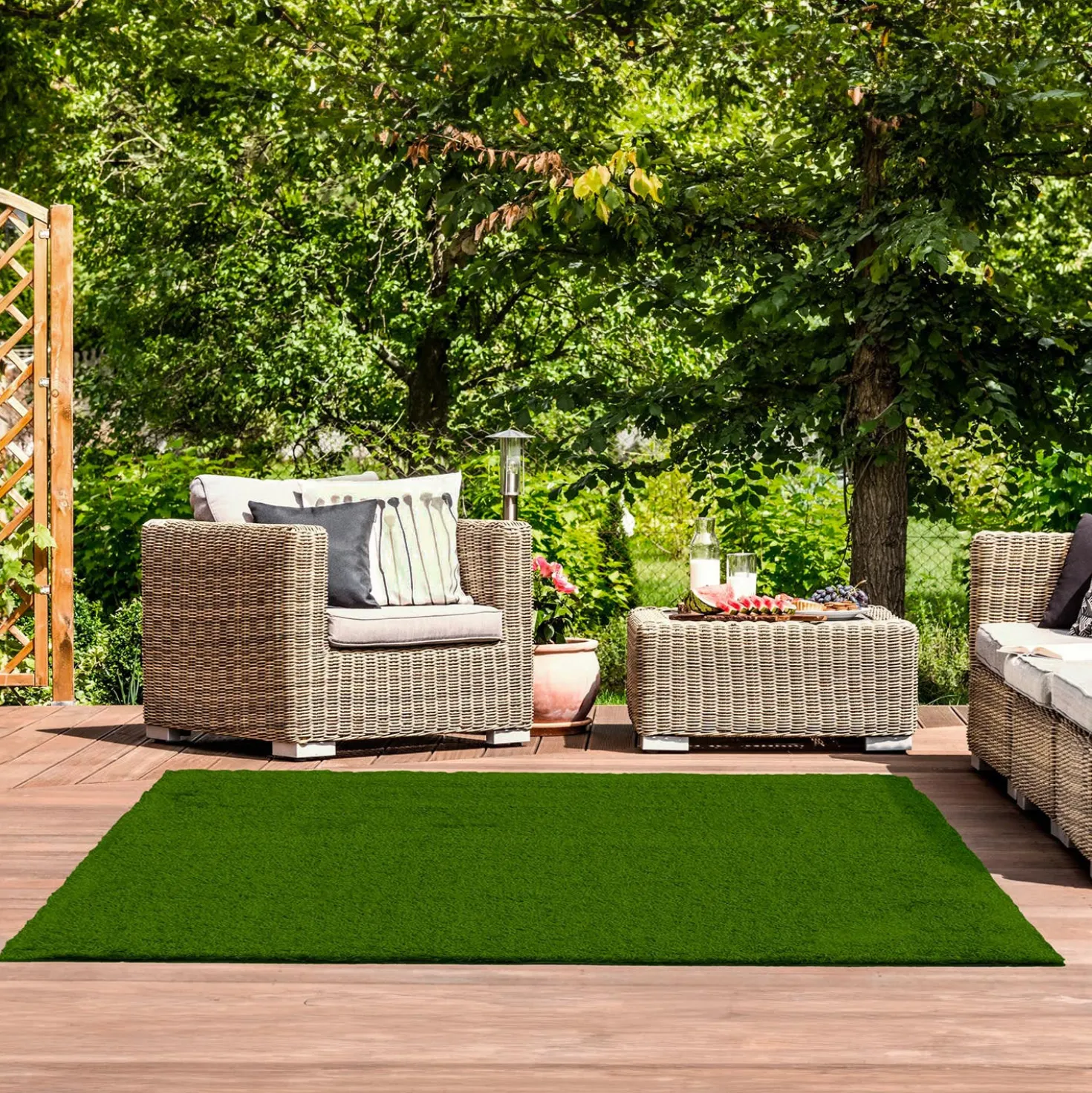 Tapis extérieur de faux gazon vert - 5 x 7
