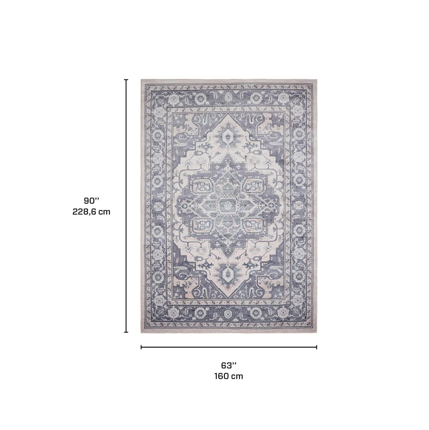 Tapis intérieur lavable à la machine - 5 x 7