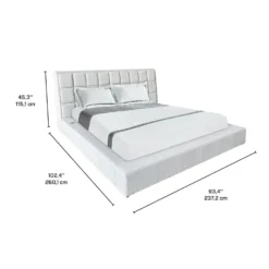Très grand lit et tête de lit avec lumières de lecture et console (78