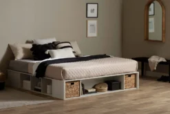 Très grand lit plateforme avec paniers de rangement (78