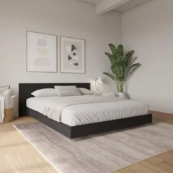 Très grand lit plateforme avec tête de lit (78