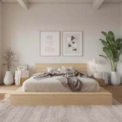 Très grand lit plateforme avec tête de lit - Nexera