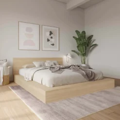 Très grand lit plateforme avec tête de lit - Nexera