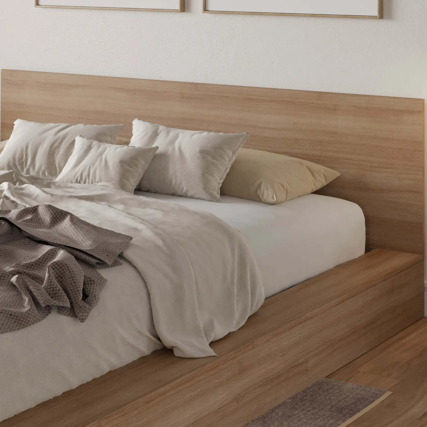 Très grand lit plateforme avec tête de lit - Nexera