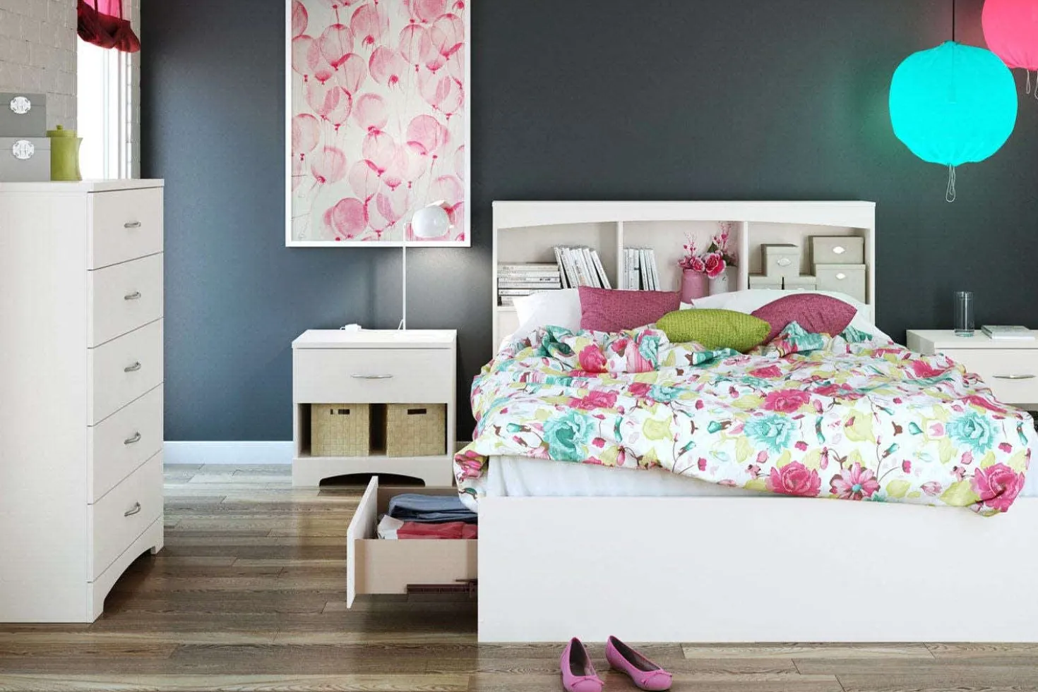 Tête de lit biblio double 54" - South Shore