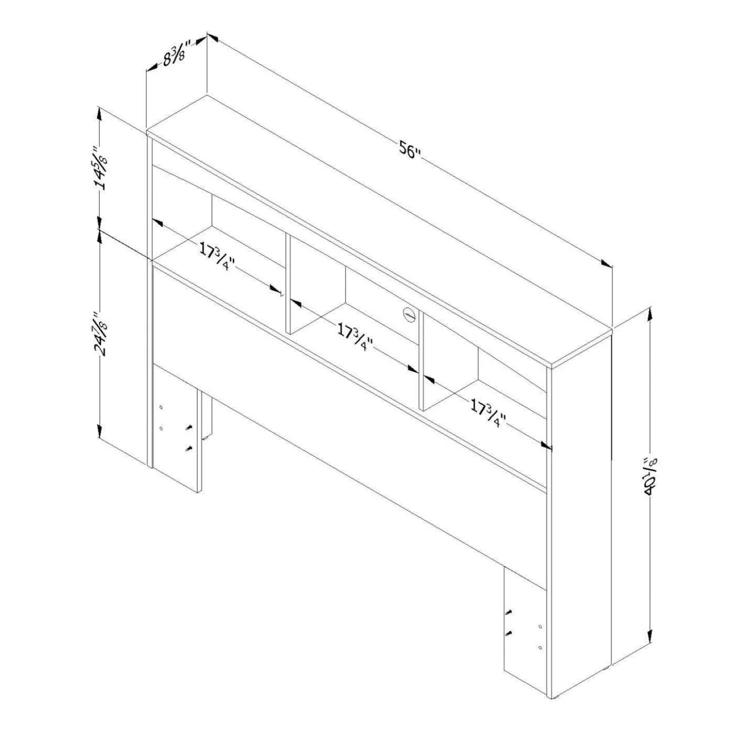 Tête de lit biblio double 54" - South Shore