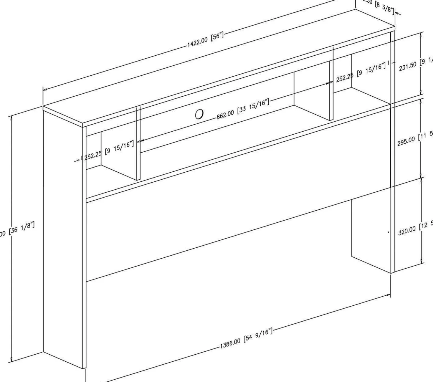 Tête de lit biblio double 54" - South Shore