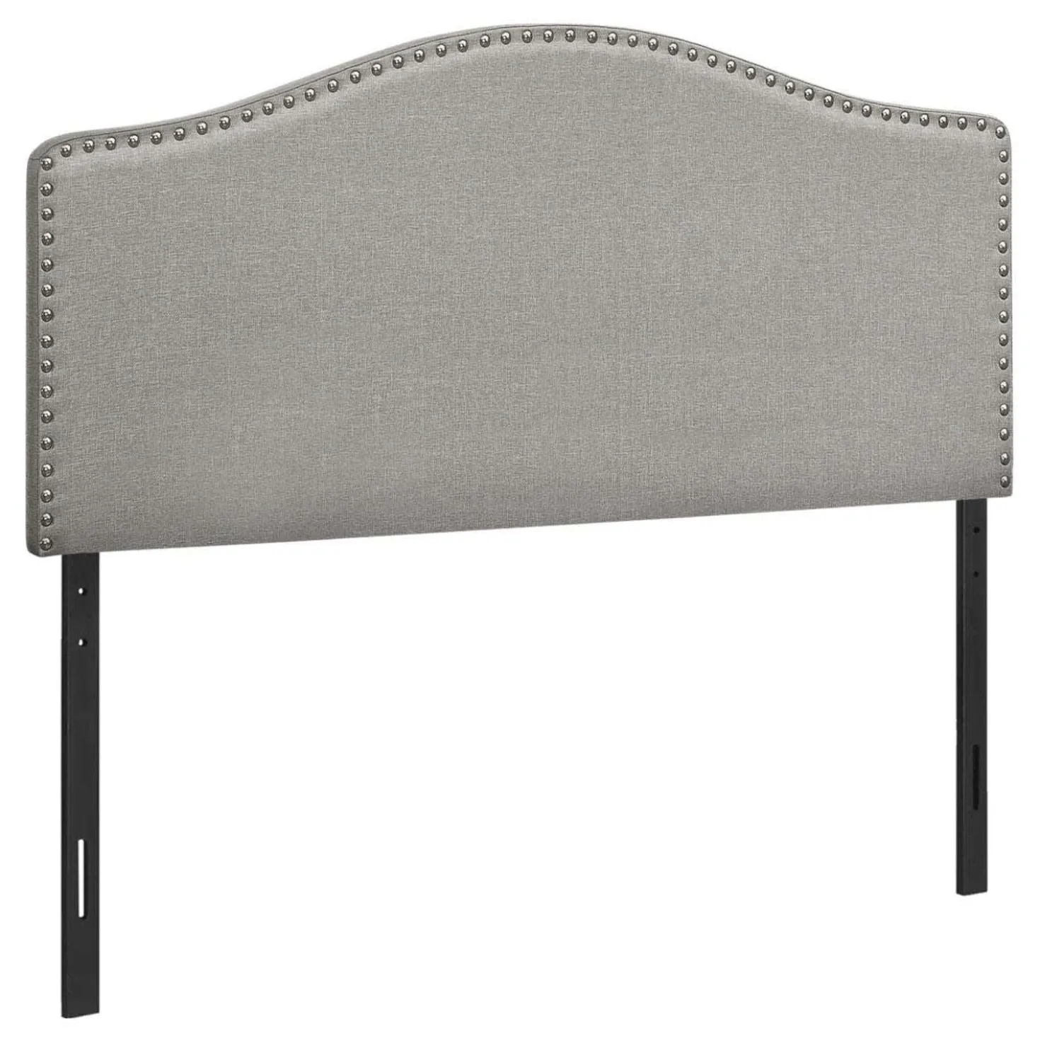 Tête de lit - double - bordure à têtes de clou, forme arquée, panneau rembo - Monarch
