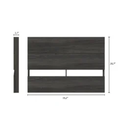 Tête de lit double effet de planches, gris écorce - Nexera