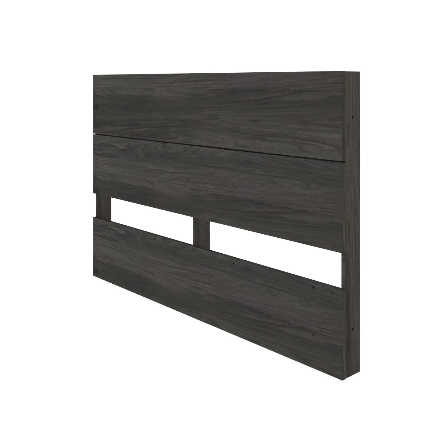 Tête de lit queen effet de planches, gris écorce - Nexera