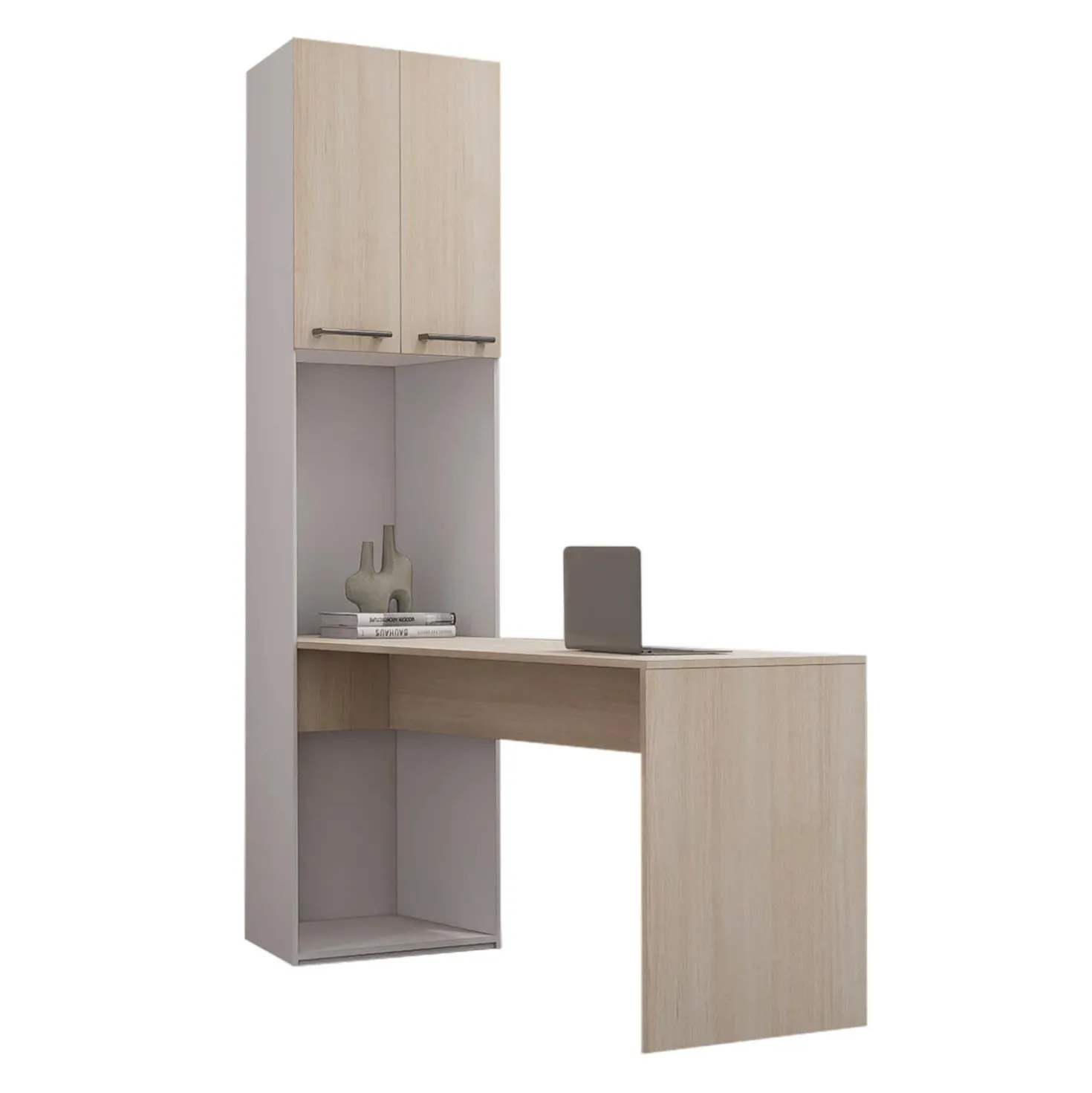 Unité de rangement avec bureau - gris